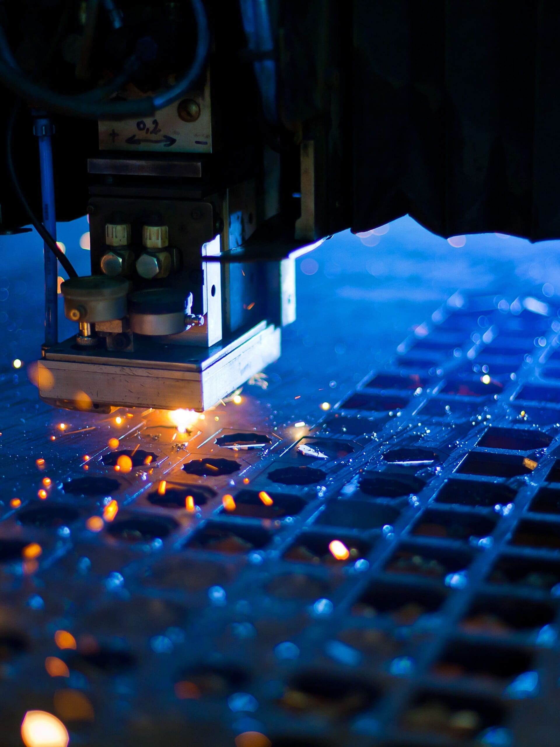 Laser cutting close up