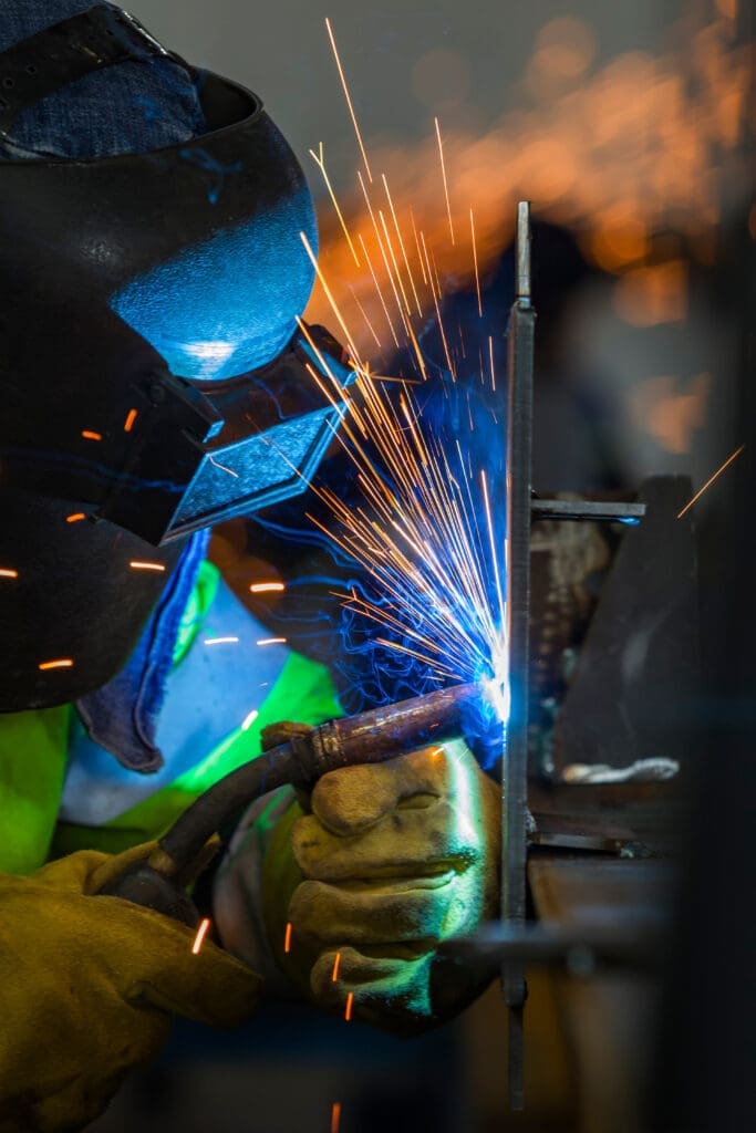 welding a structural steel with gas metal arc welding